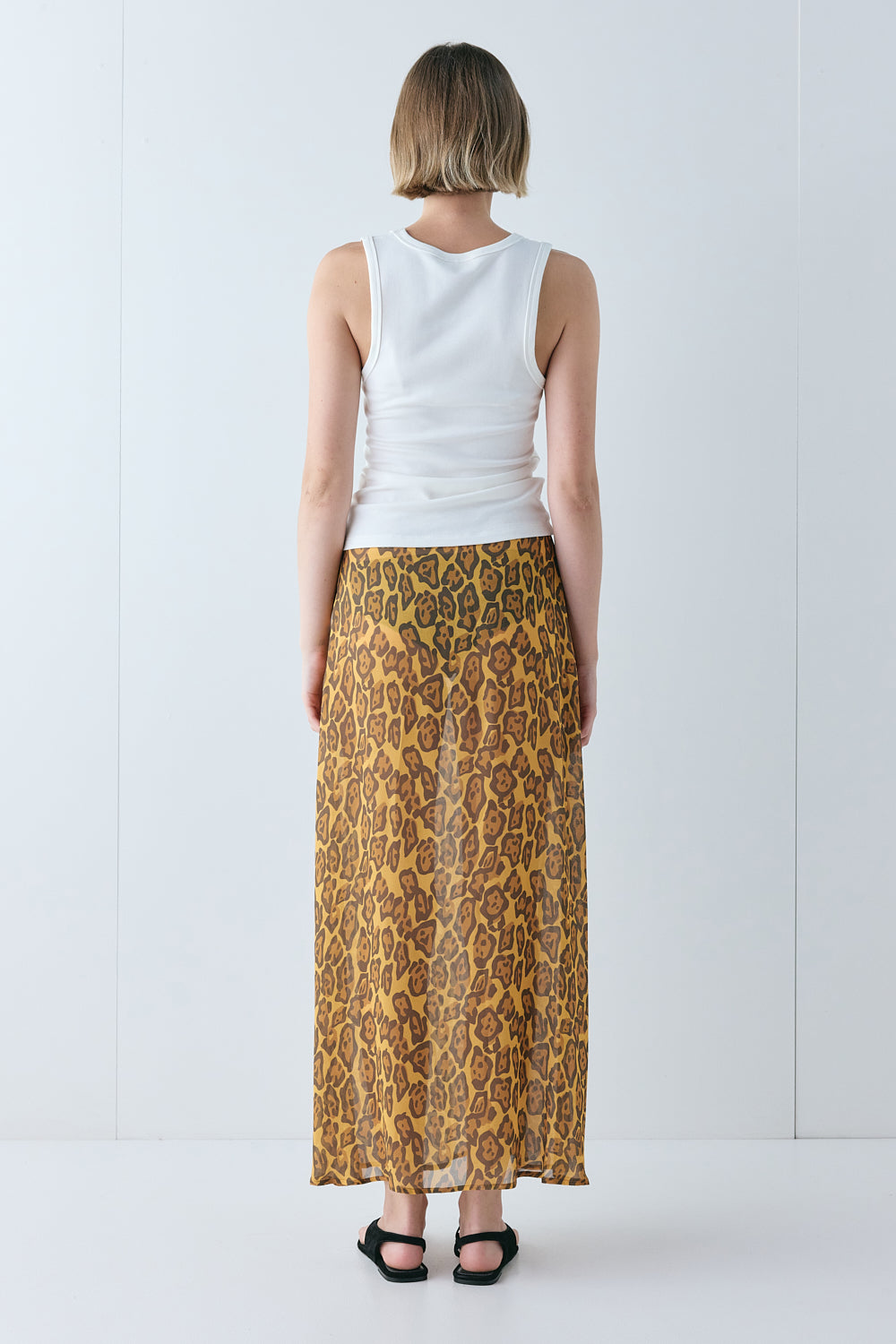 Vilma Sheer Maxi Skirt Leopard