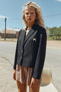 Sydney Blazer Black Pinstripe