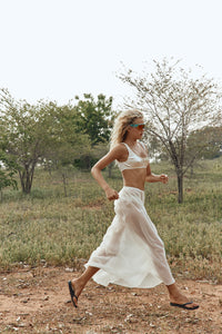 Laine Sheer Maxi Skirt Cream