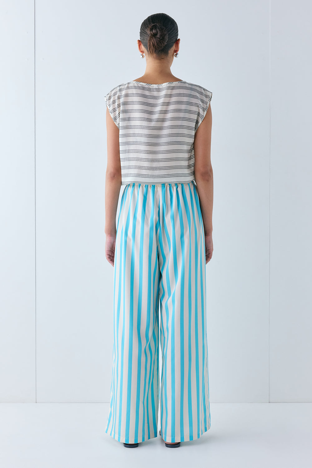 Raya Pants Aqua Stripe