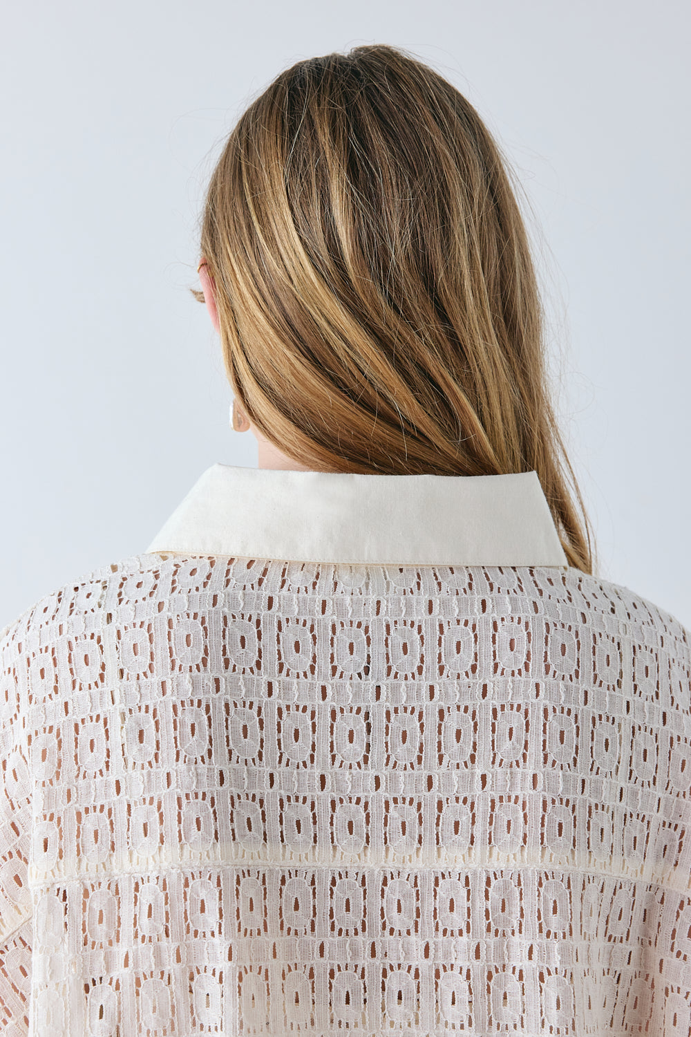 Elle Lace Polo Cream