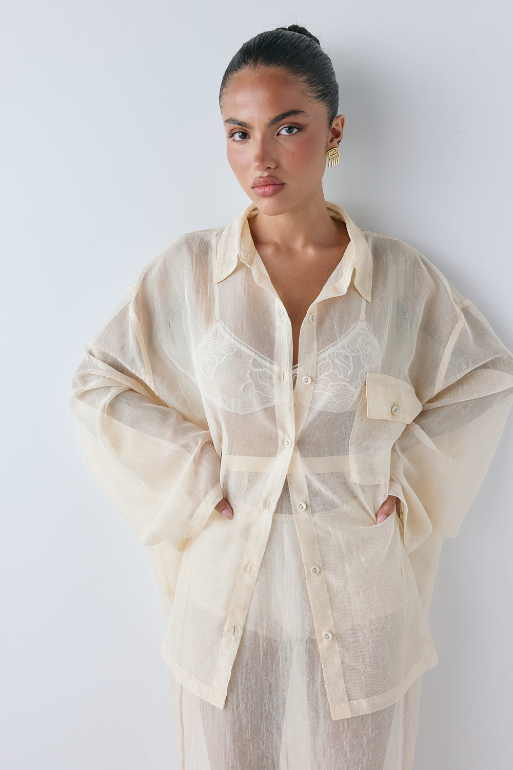 Vale Sheer Shirt Ecru