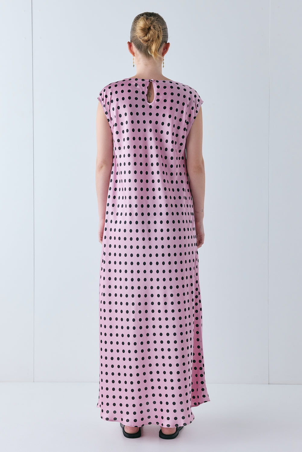 Martina Satin Maxi Dress Polka Dot