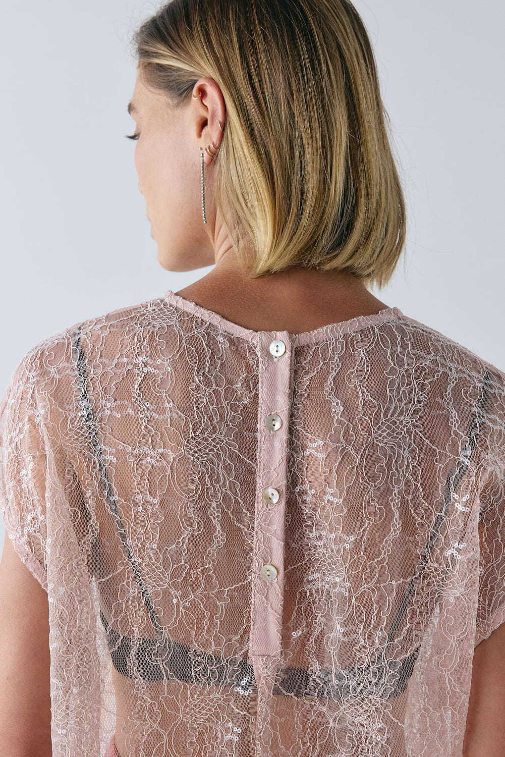 Sabre Lace Midi Dress Musk