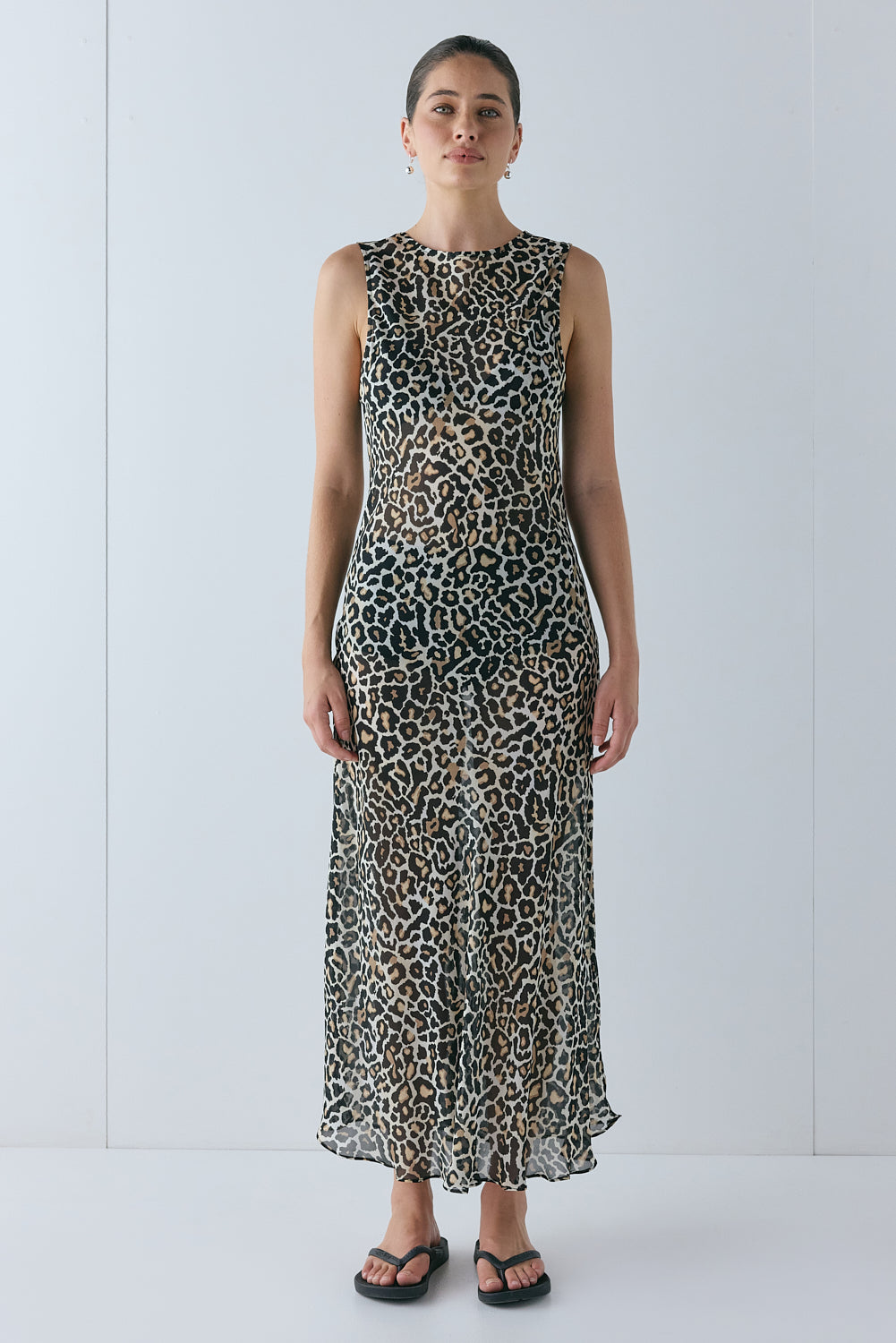 Francesca Sheer Maxi Dress Leopard – VRG GRL
