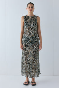 Francesca Sheer Maxi Dress Leopard