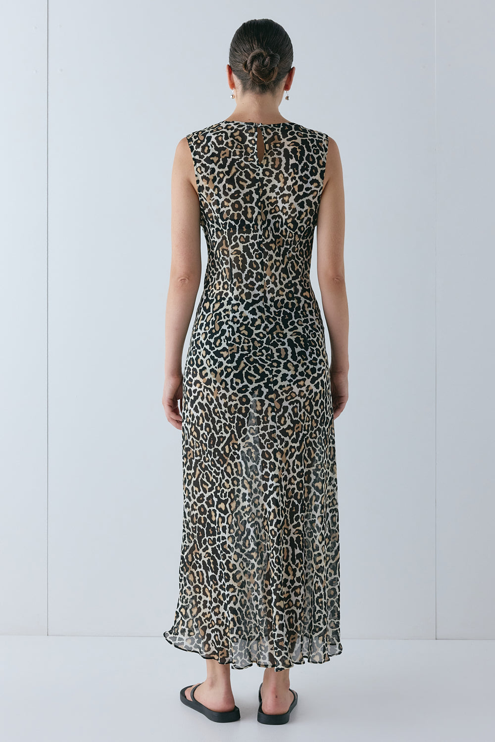 Francesca Sheer Maxi Dress Leopard