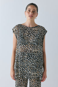 Solaire Sheer Top Leopard