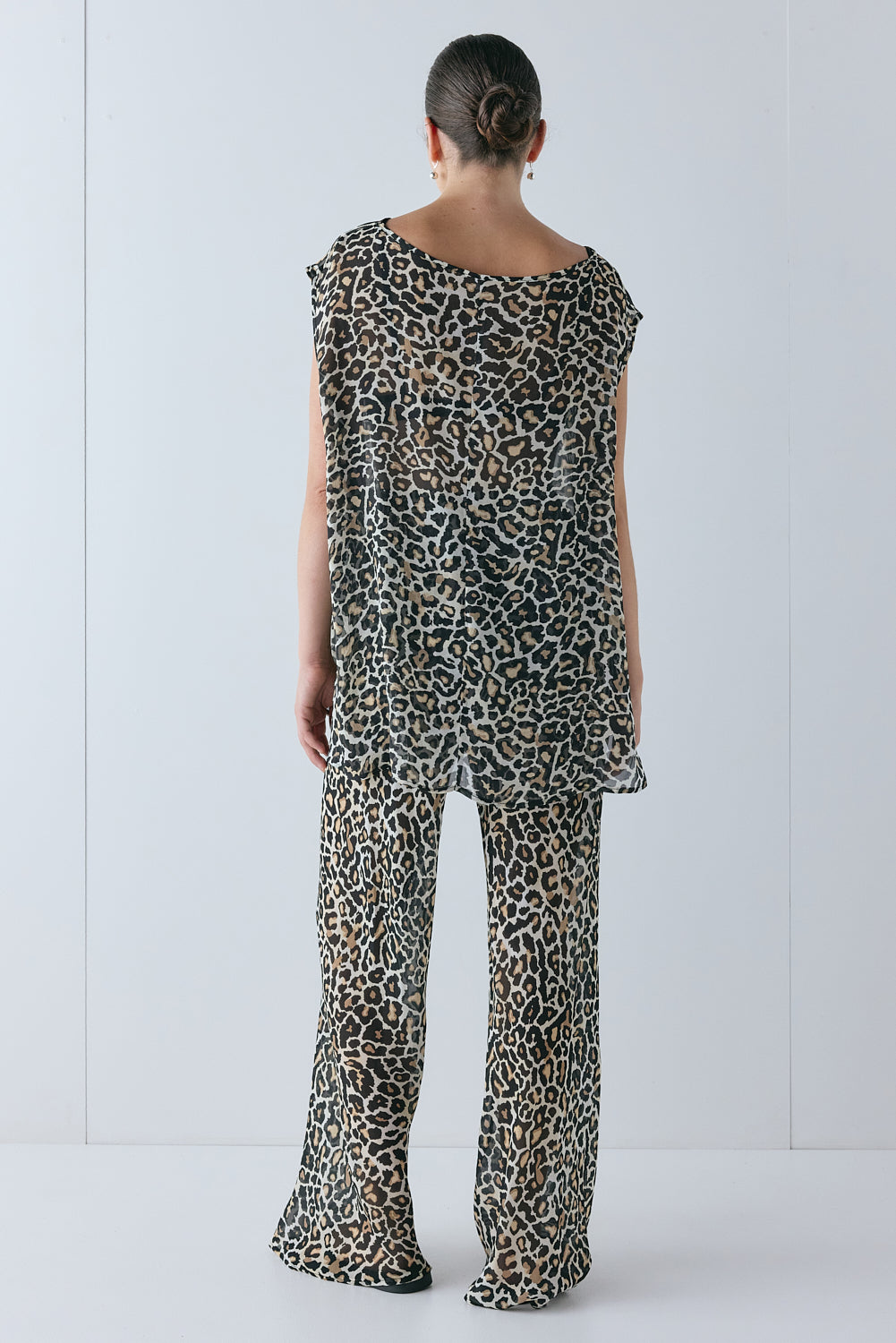 Solaire Sheer Top Leopard