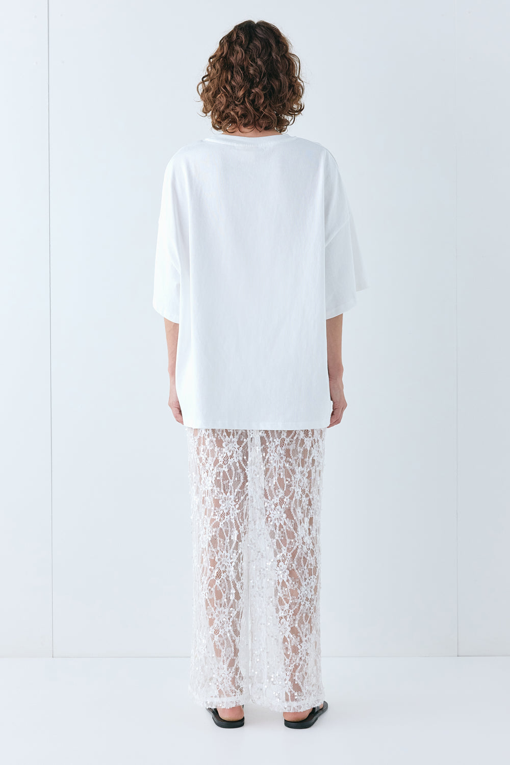 Devyn Sequin Midi Skirt White