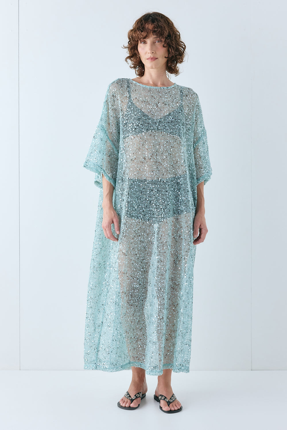 Ivette Sequin Midi Dress Aqua – VRG GRL
