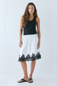 Thea Lace Skirt White