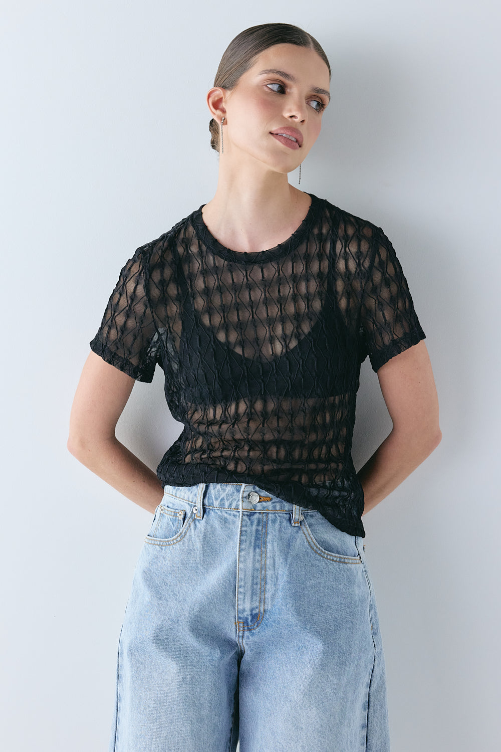 Lennox Mesh Tee Black