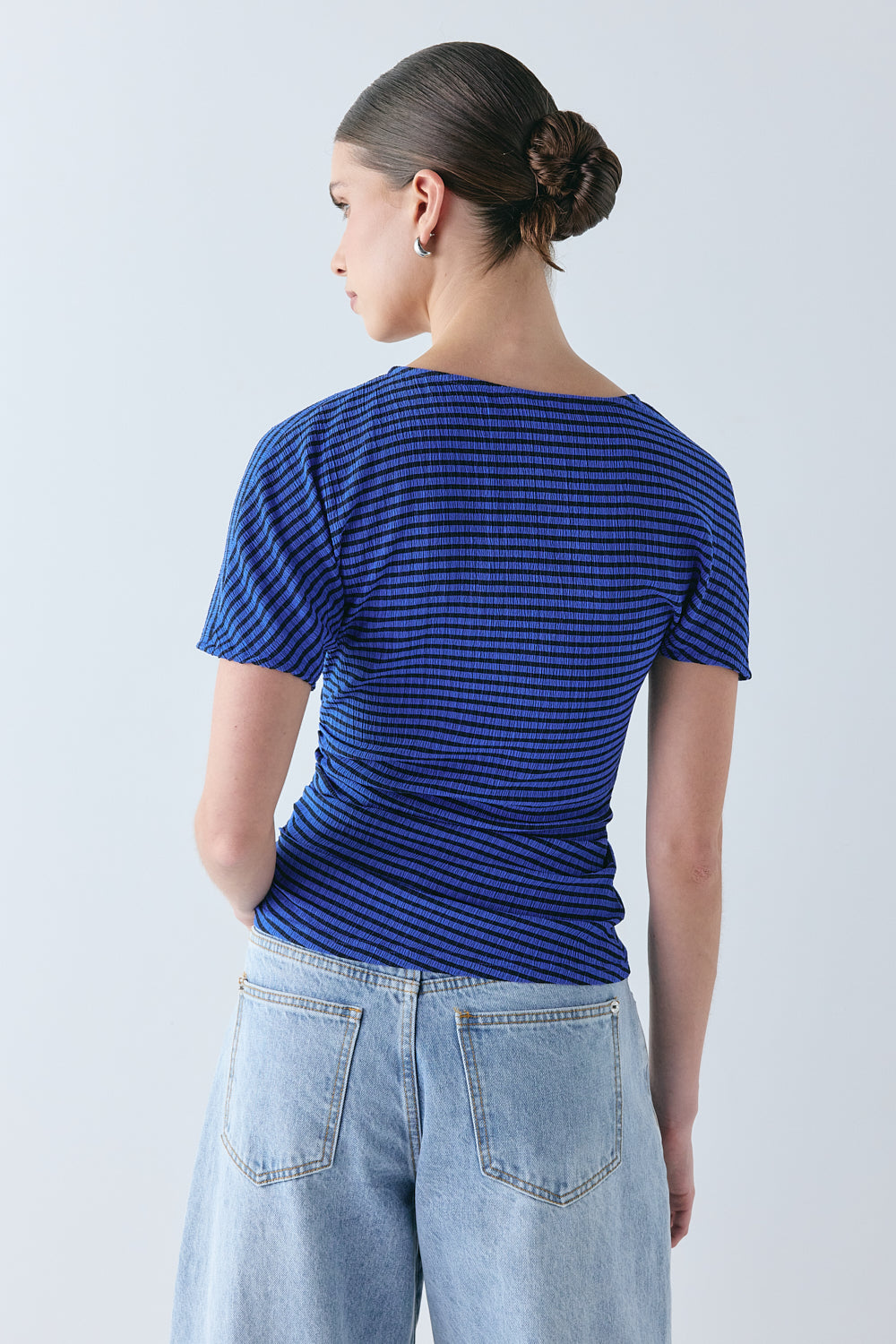 Juliette Top Cobalt Check