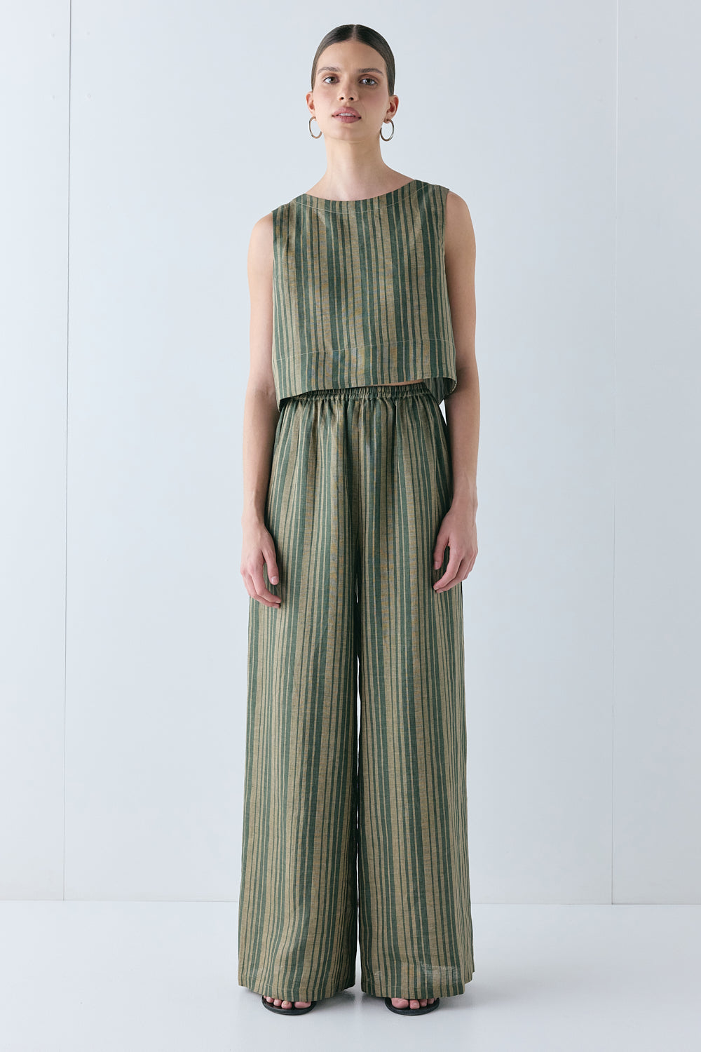 Hadley Linen Pants Olive Stripe