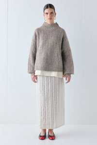 Frances Knit Jumper Taupe Marle