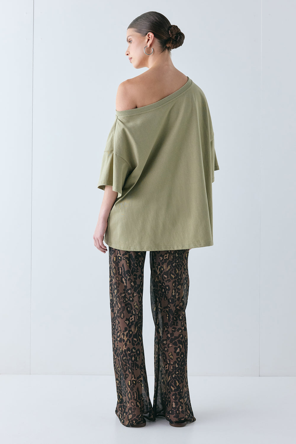 Remi Sheer Pants Brown Leopard