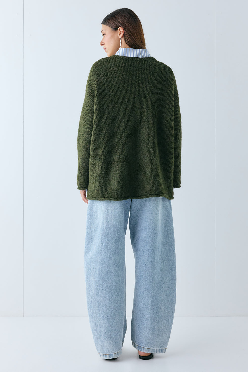 James Knit Jumper Khaki