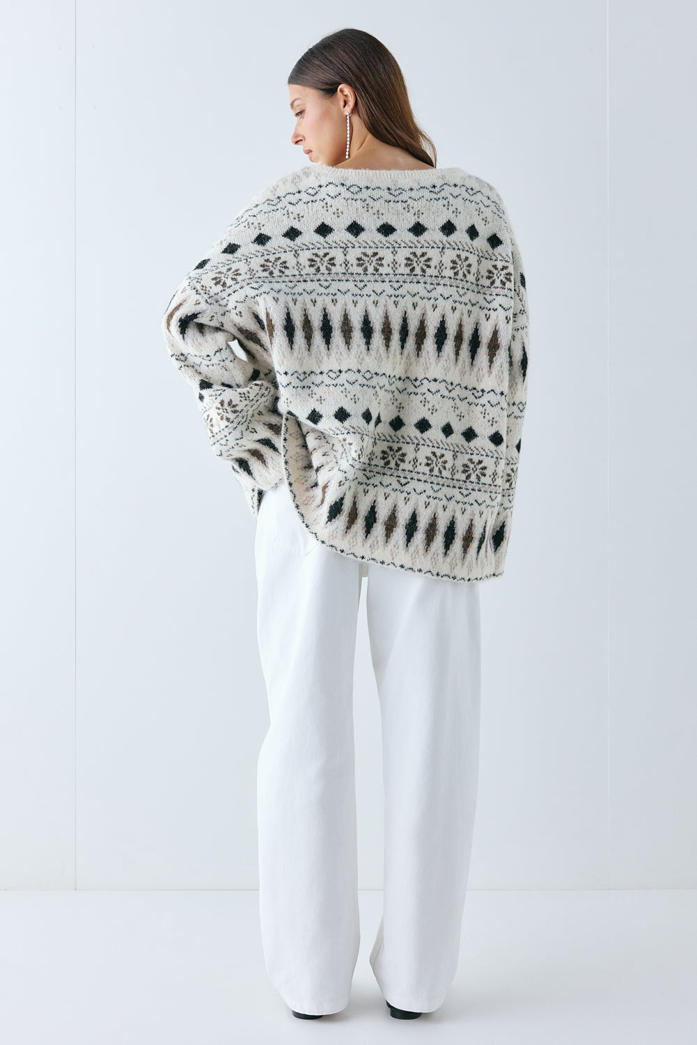 Clara Knit Jumper Brown Fair Isle