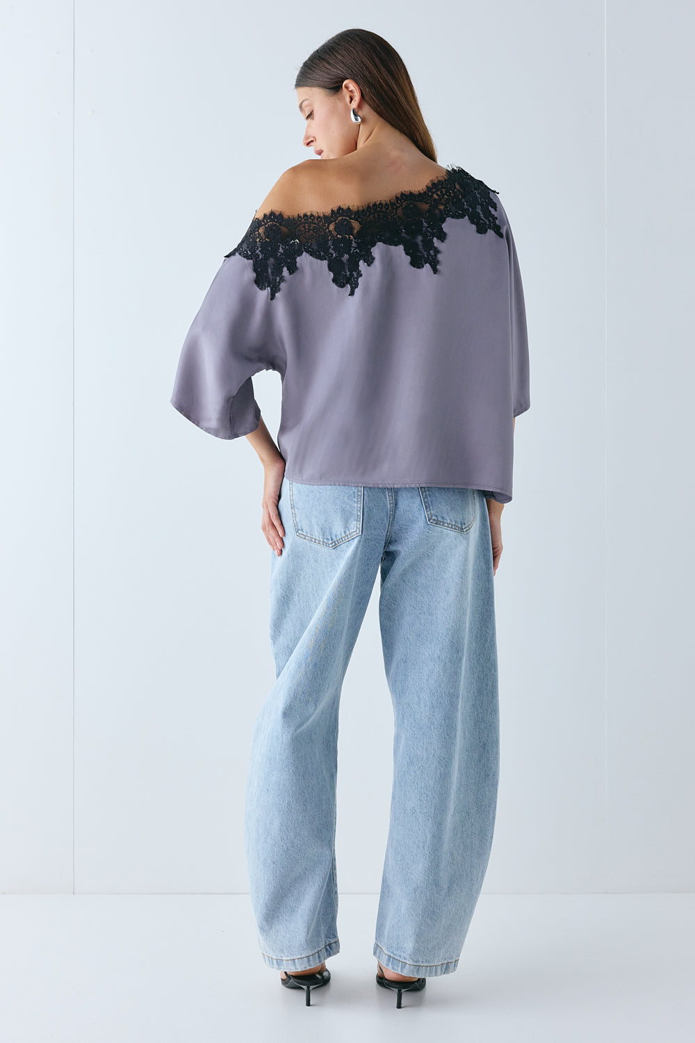Miette Lace Top Steel