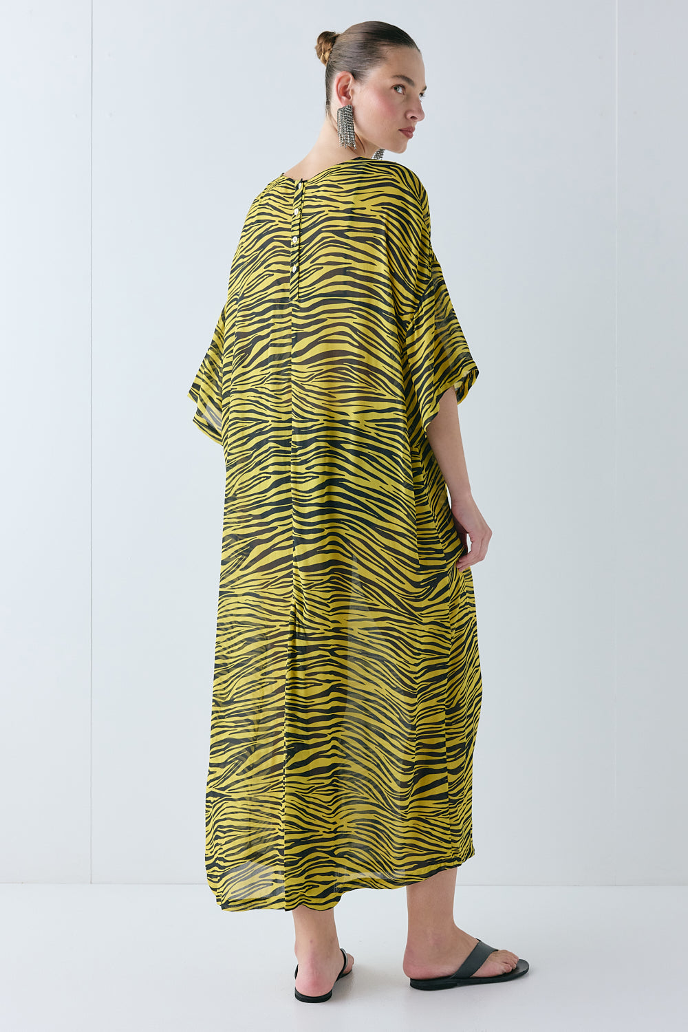 Ivette Sheer Midi Dress Tiger