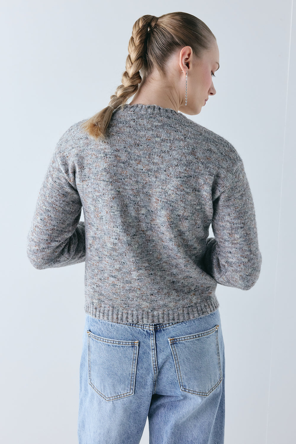 Inez Knit Cardigan Grey Marle