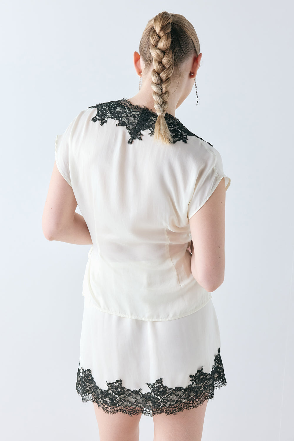 Charlotte Lace Mini Skirt Cream