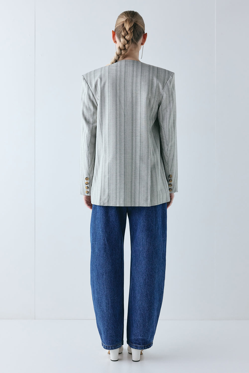 Bennett Blazer Grey Stripe
