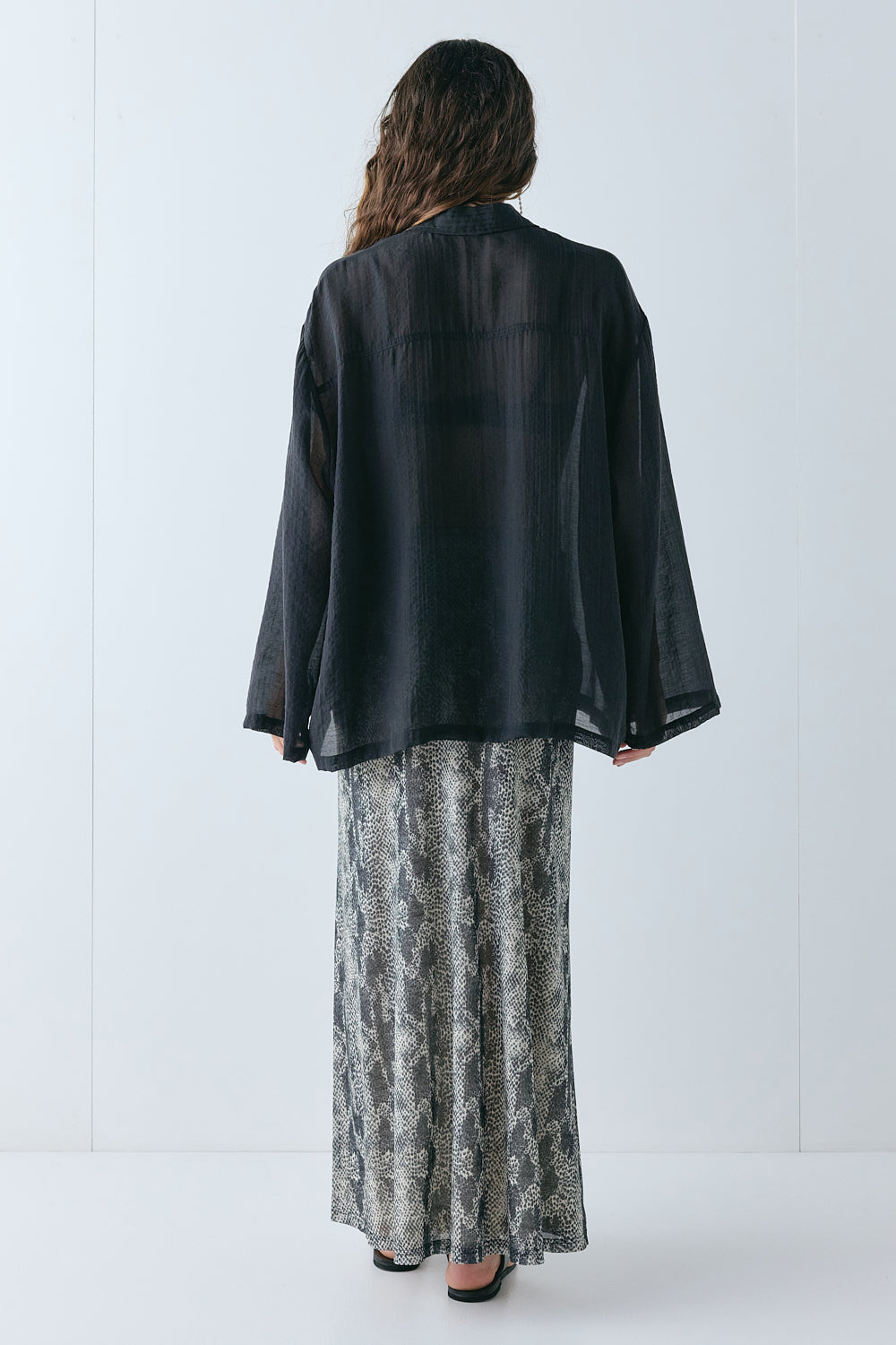 Vale Sheer Shirt Black Stripe