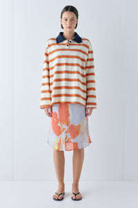 Kinsley Polo Tangerine Stripe