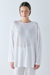 Poppi Sequin Top White