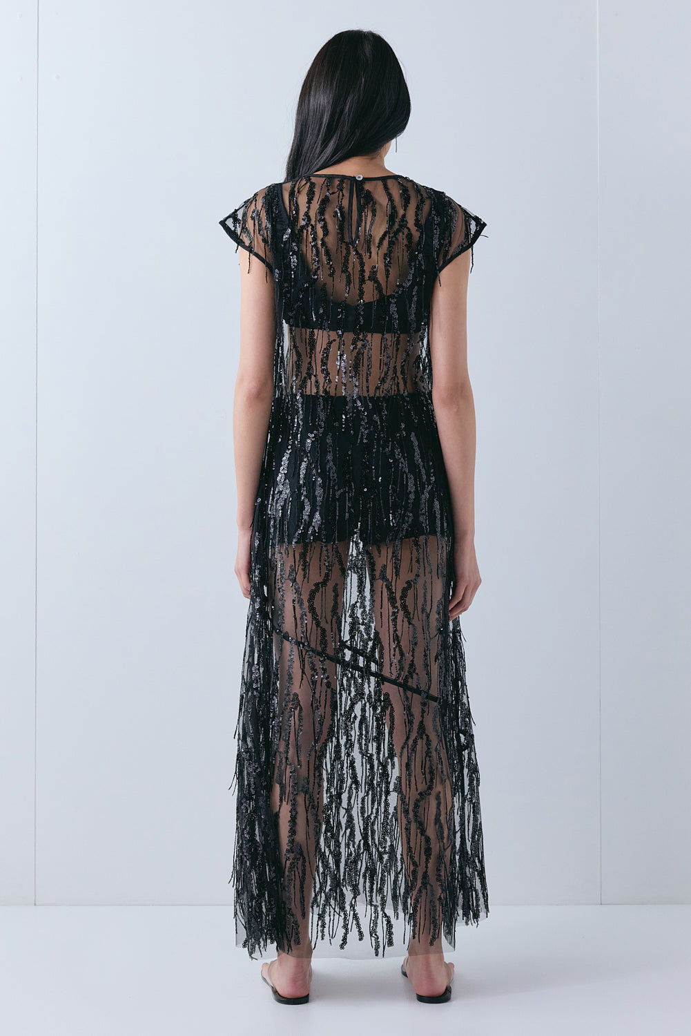 Grace Sequin Maxi Dress Black