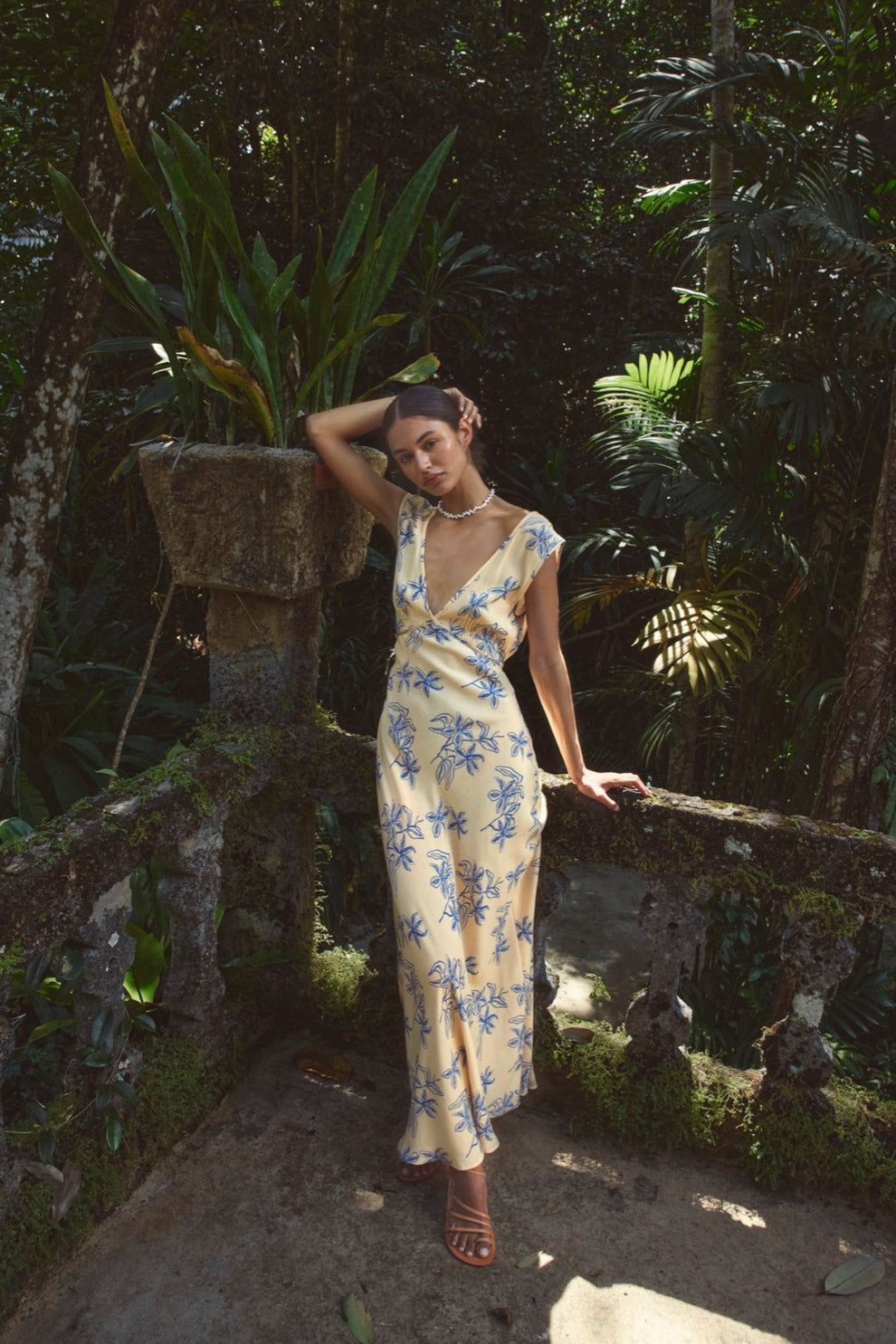 Sunlit Isle Bias Cut Maxi Dress Iris - Image 6