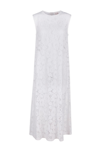 Maya Lace Midi Dress White