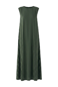 Maya Midi Dress Khaki Stripe