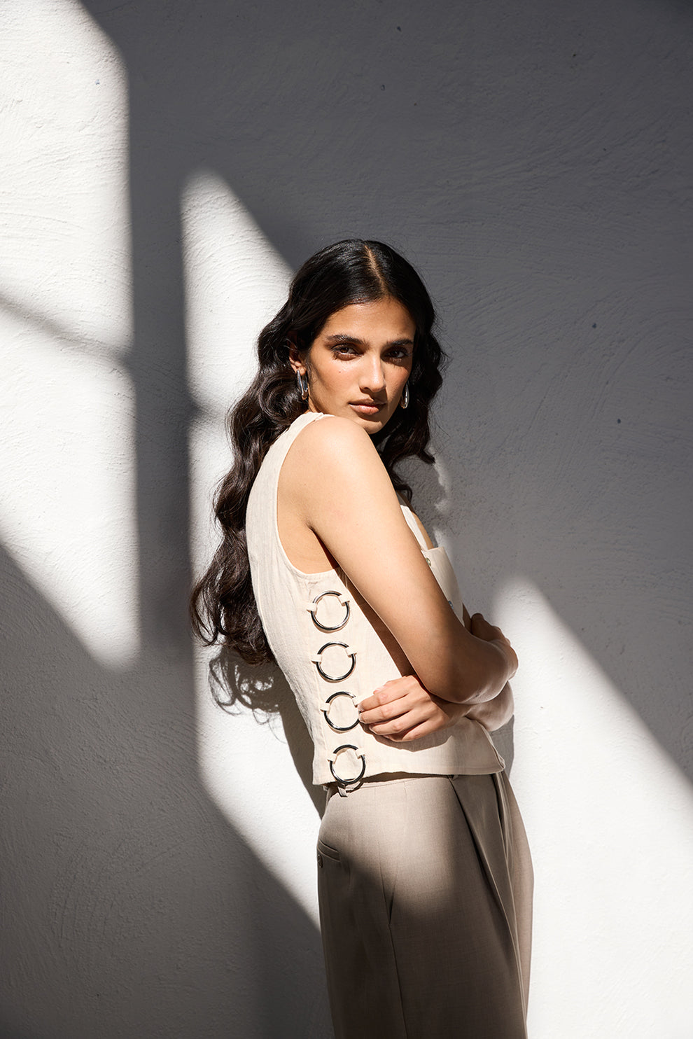 Collective Tops - Discoteca Linen Top Natural secondary image