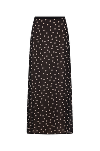 Vilma Sheer Maxi Skirt Black Polka Dot