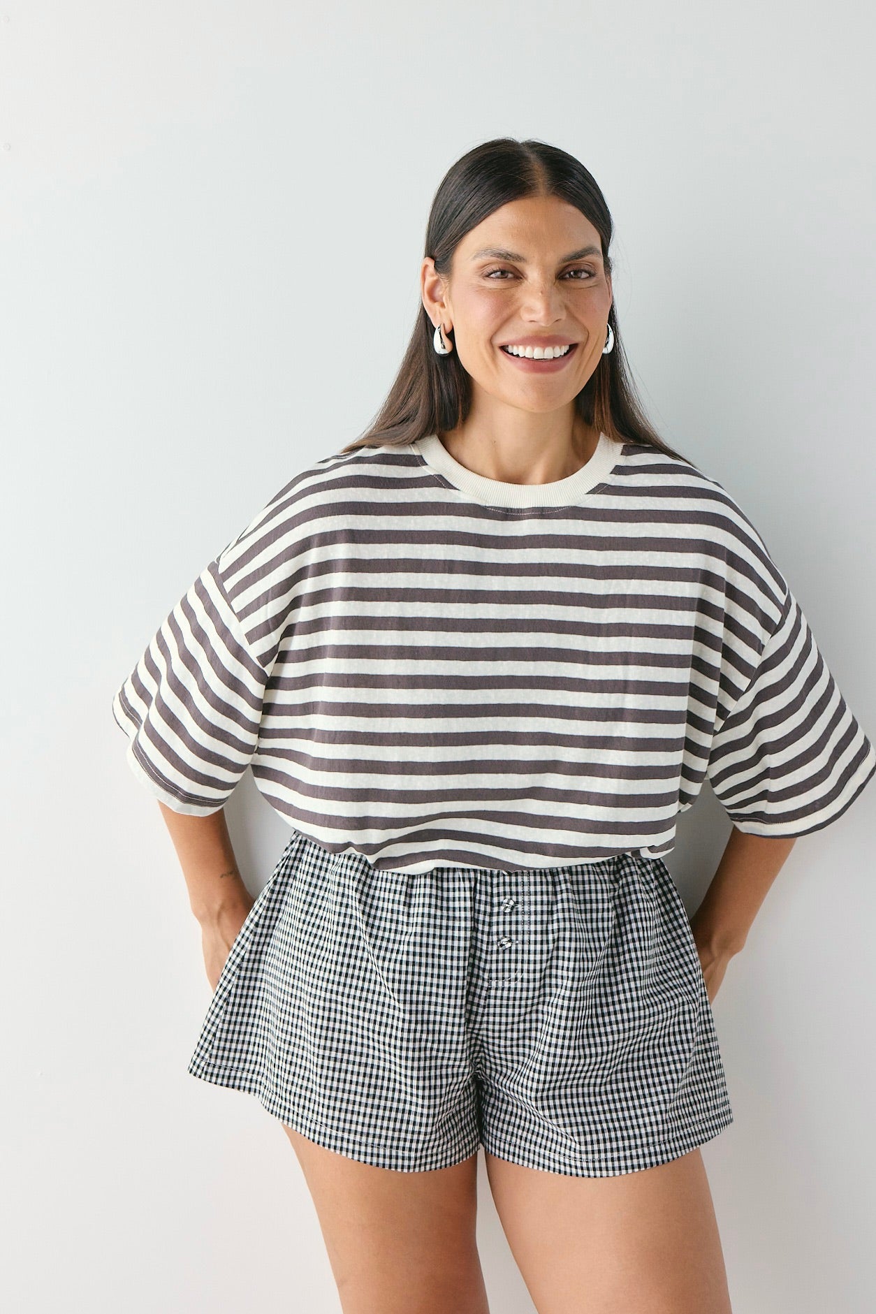 Eira Shorts Black Check 