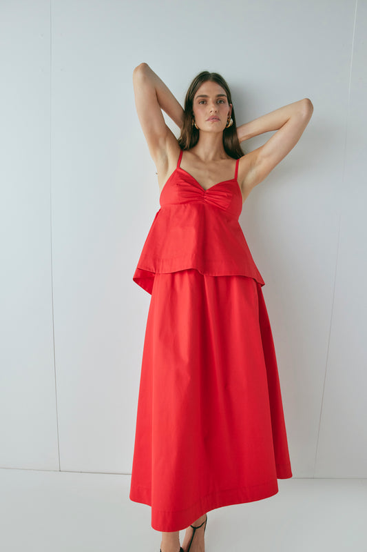 Ruby Midi Skirt Red - size:Holly:AU 8 / US 4