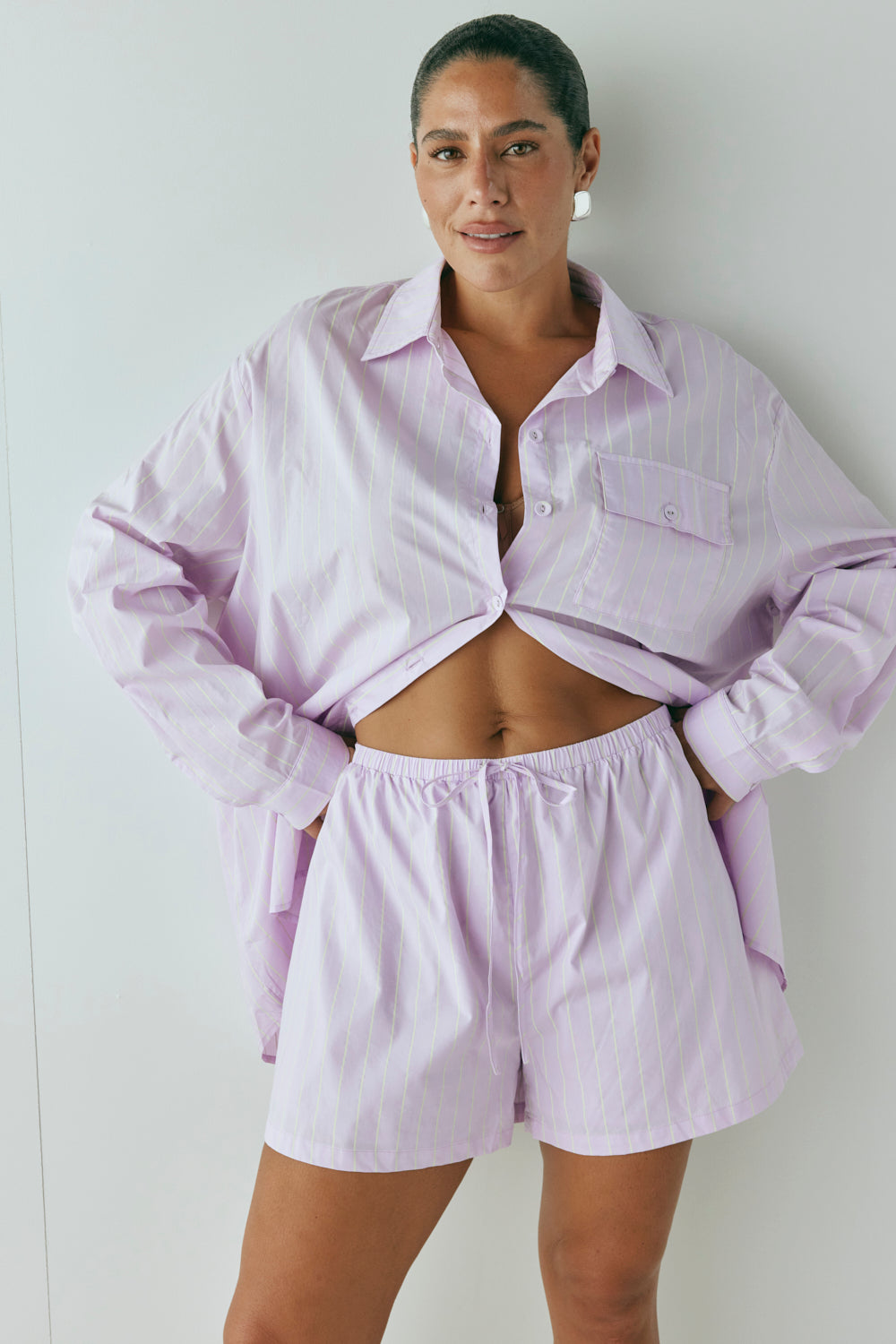 Annika Shorts Lilac Stripe - size:Jessica:AU 14 / US 10