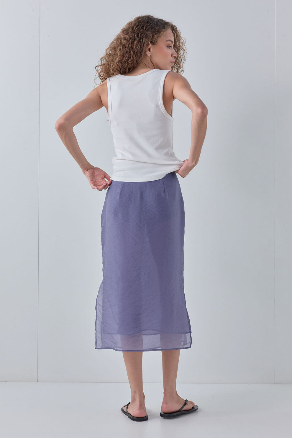 Rosanna Sheer Midi Skirt Indigo