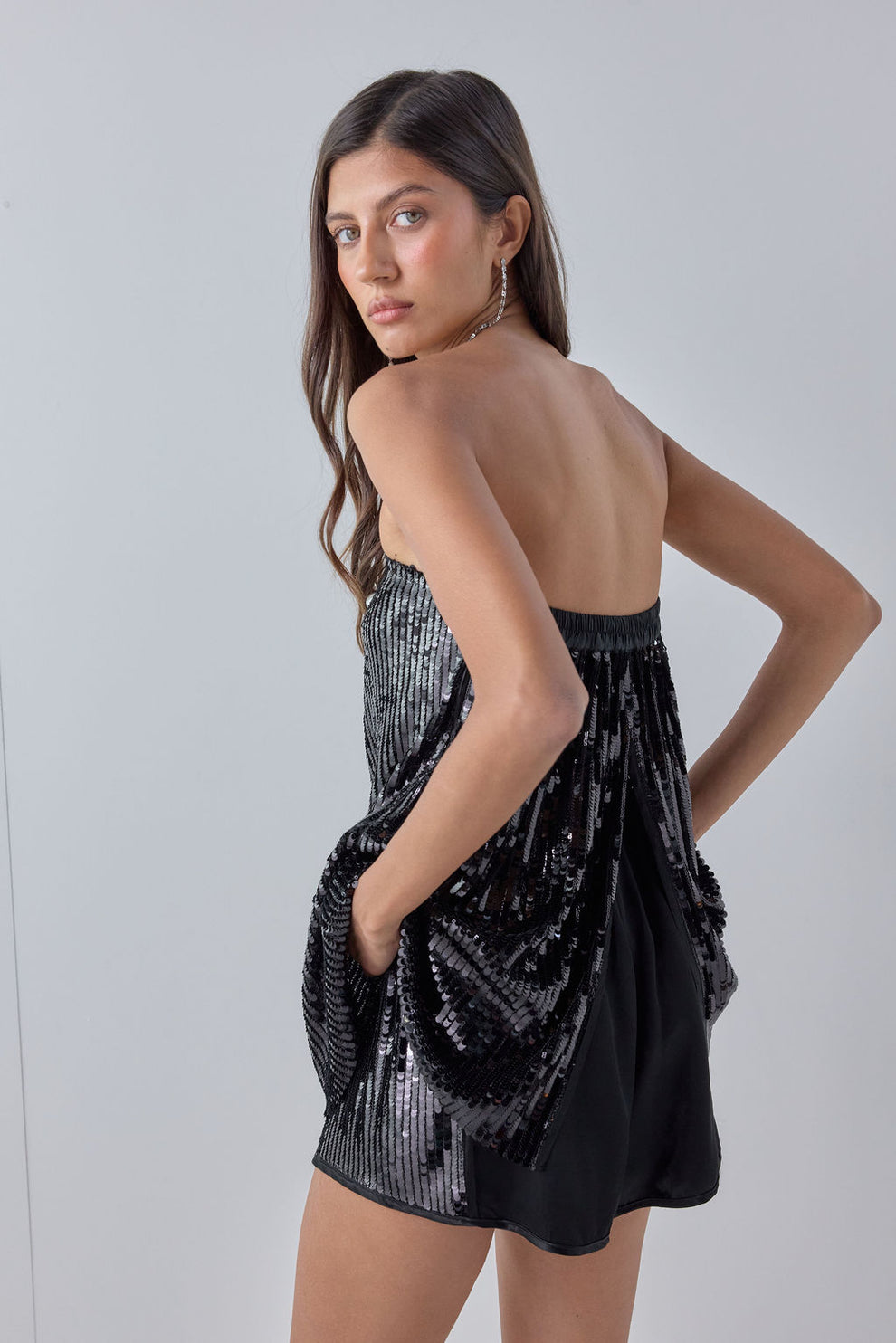 Lauren Sequin Top Black 