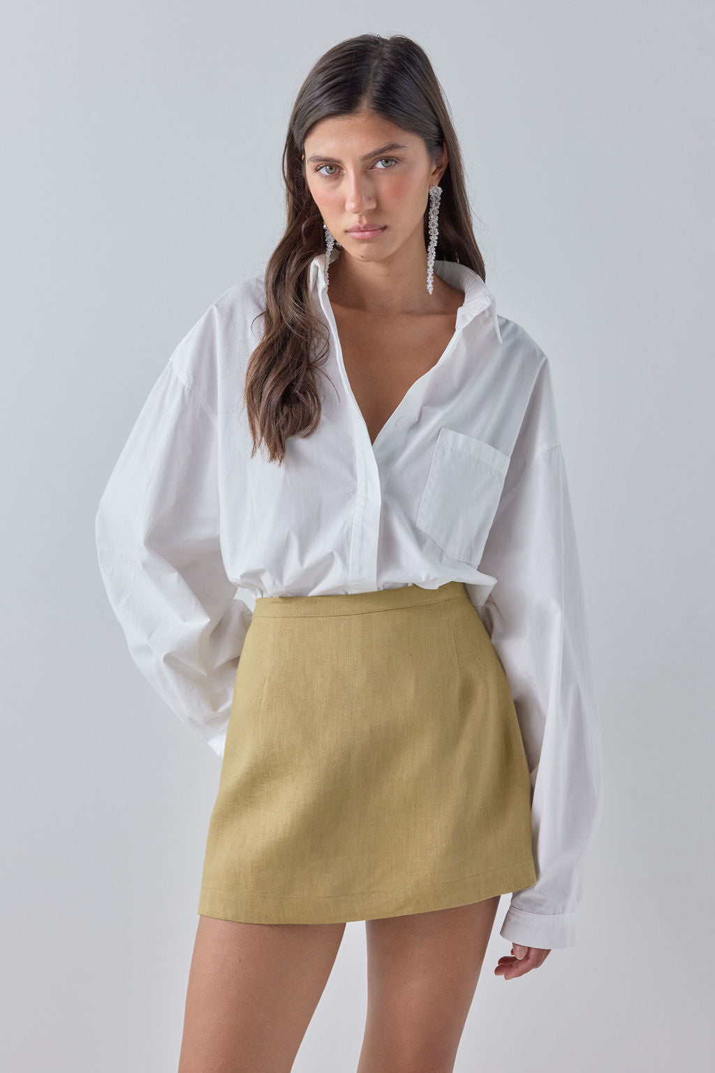 Eli Linen Skort Olive - size:Aida:AU 6 / US 2