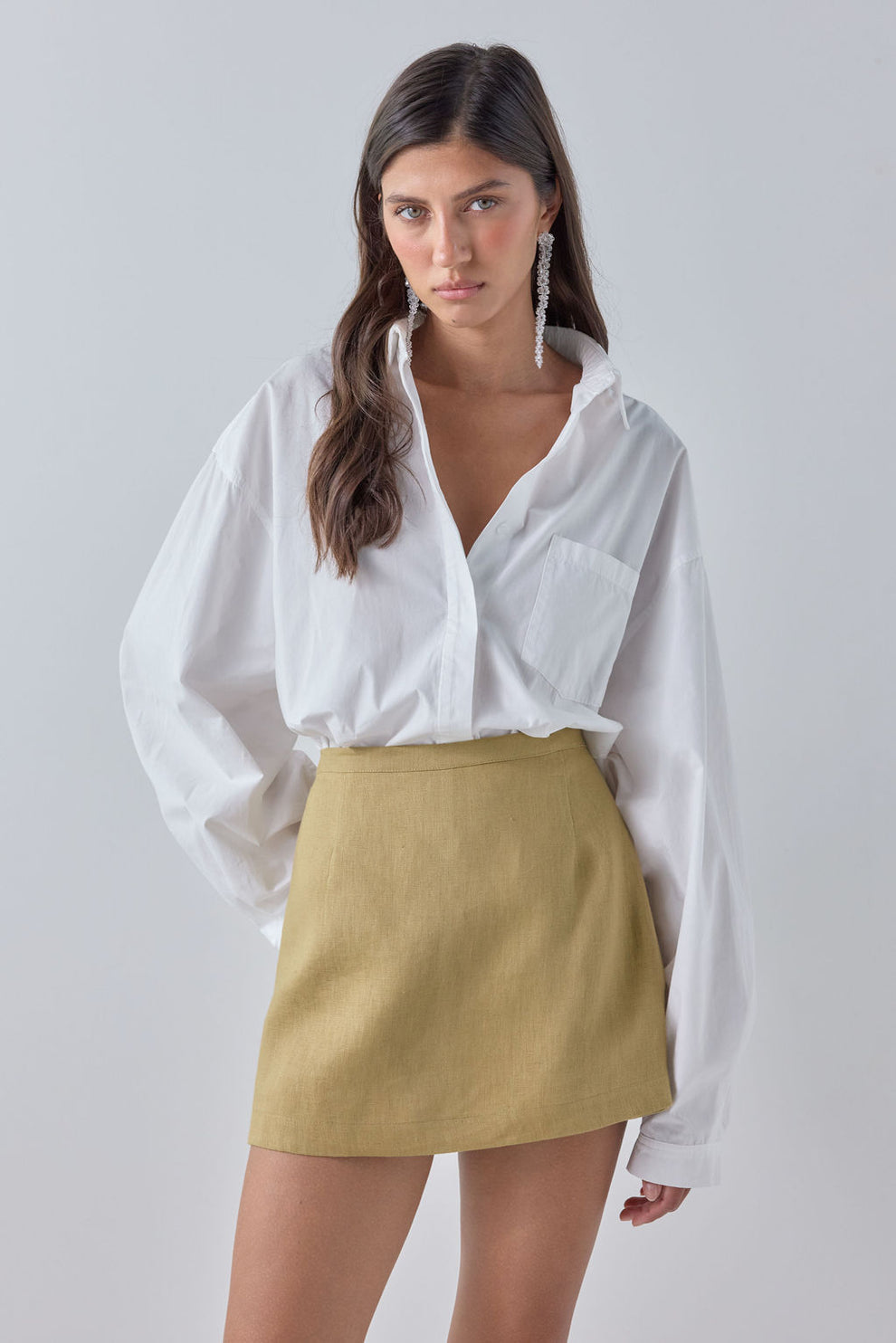 Eli Linen Skort Olive - size:Aida:AU 6 / US 2