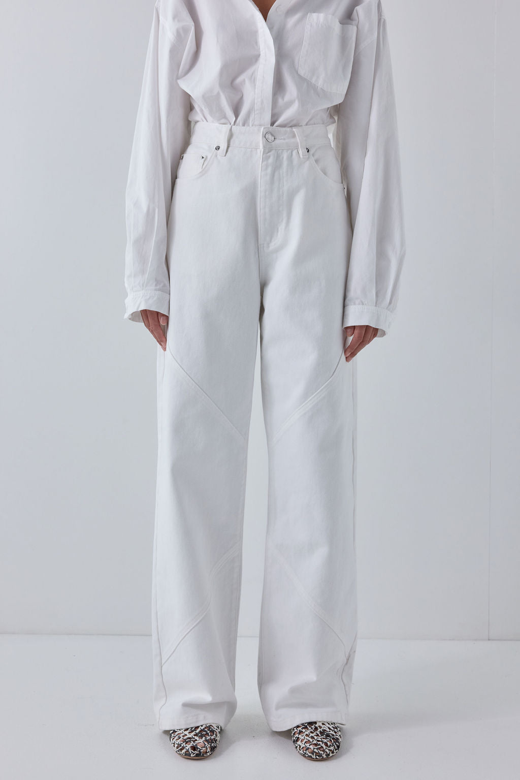 Malone High Rise Denim Jeans White