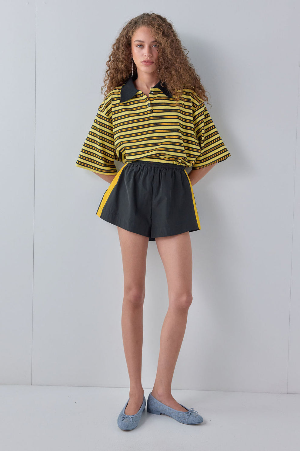 Kinsley Short Sleeve Polo Yellow Stripe