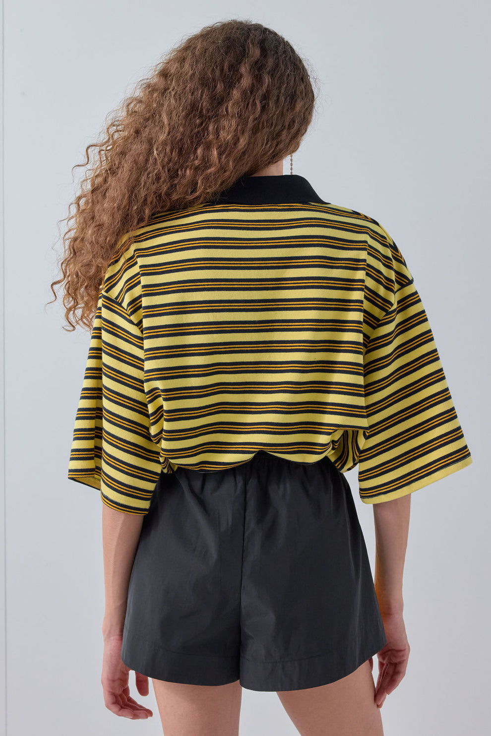 Kinsley Short Sleeve Polo Yellow Stripe