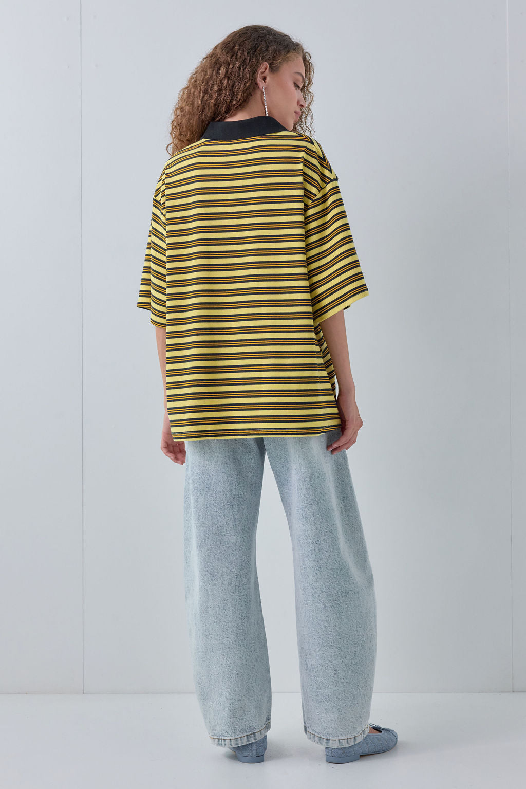Kinsley Short Sleeve Polo Yellow Stripe
