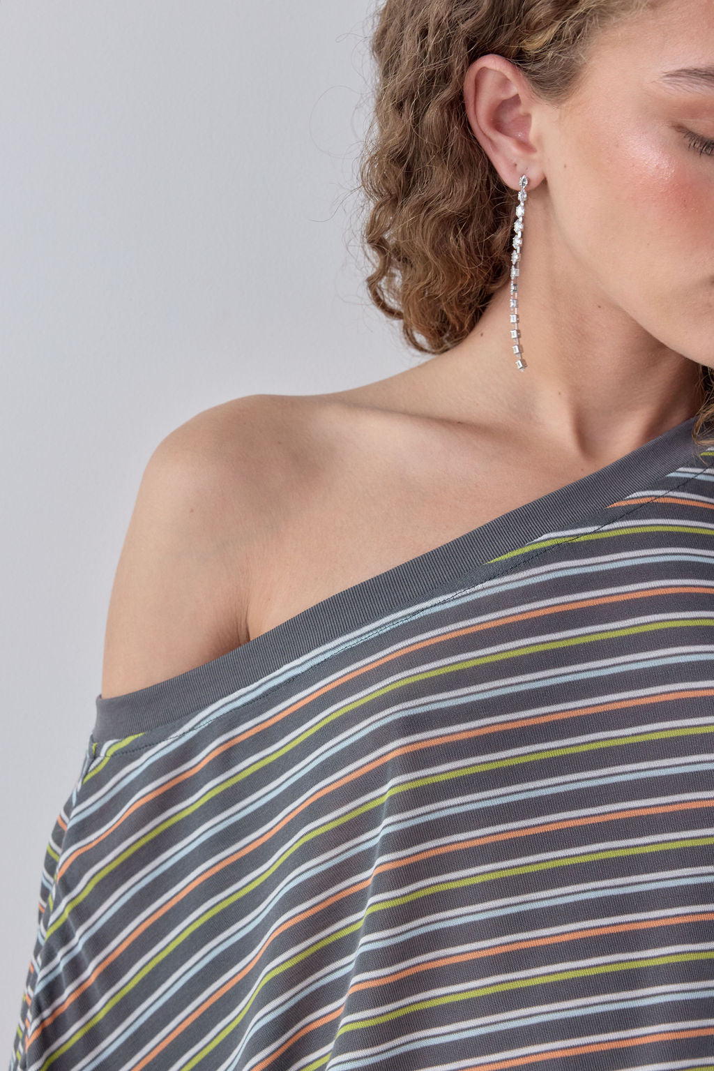 Blake Long Sleeve Tee Charcoal Stripe