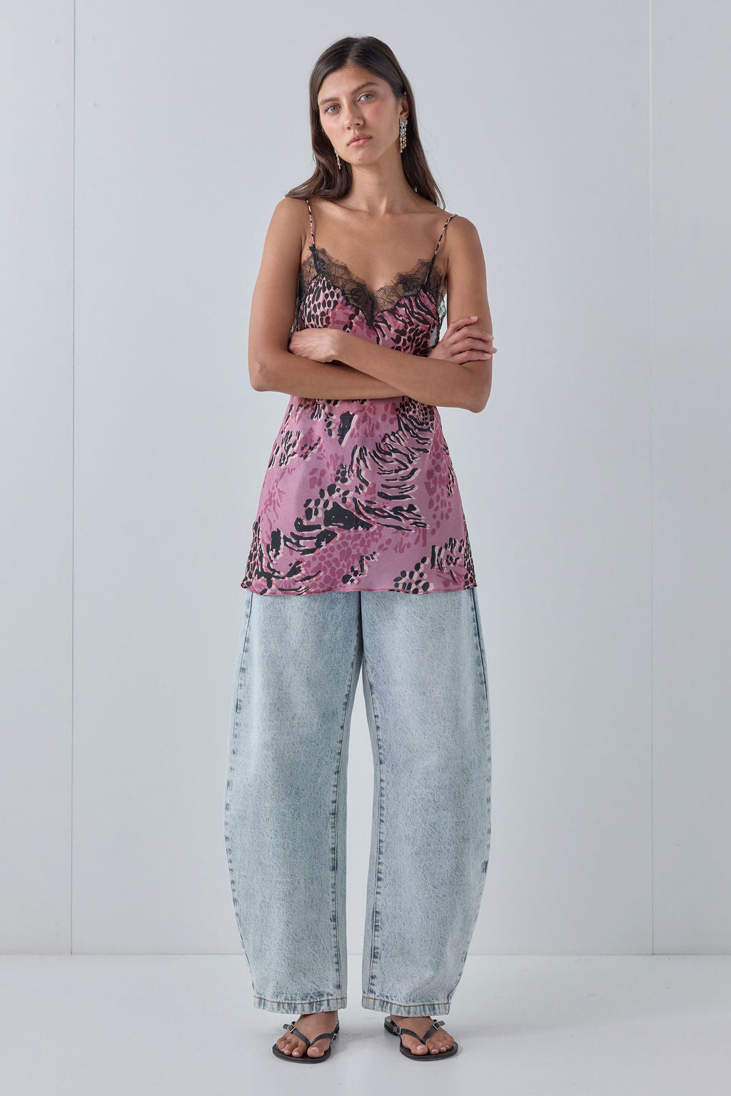 Ezra Sheer Top Mauve Leopard 